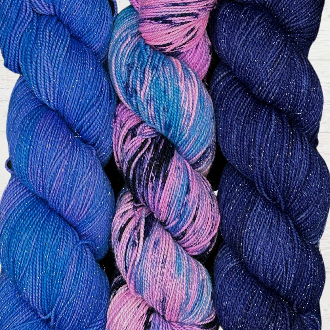 3 Skein Yarn Bundle - Blue Horse
