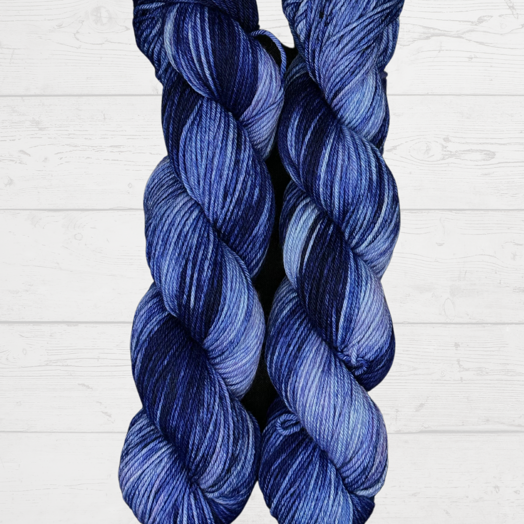 Blues and Purples - DK hand dyed yarn - One of a kind