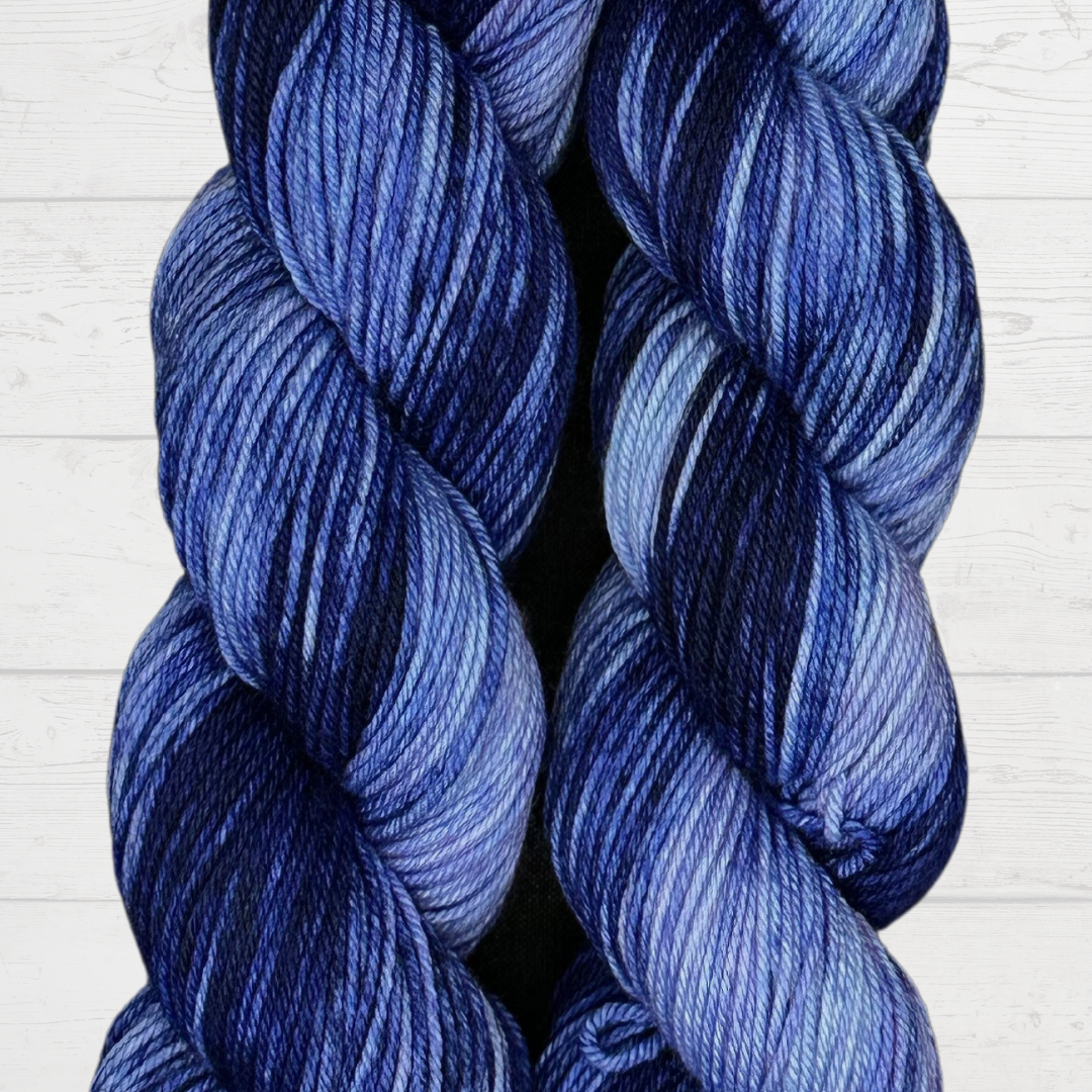 Blues and Purples - DK hand dyed yarn - One of a kind