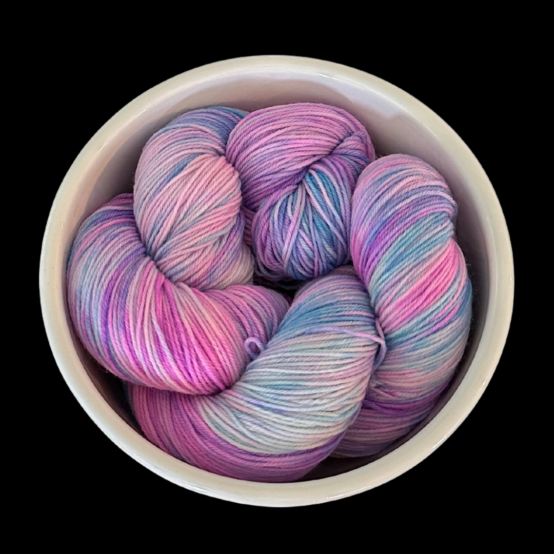 Purple and Blue Variegated Hand Dyed Sock Yarn - One of a Kind