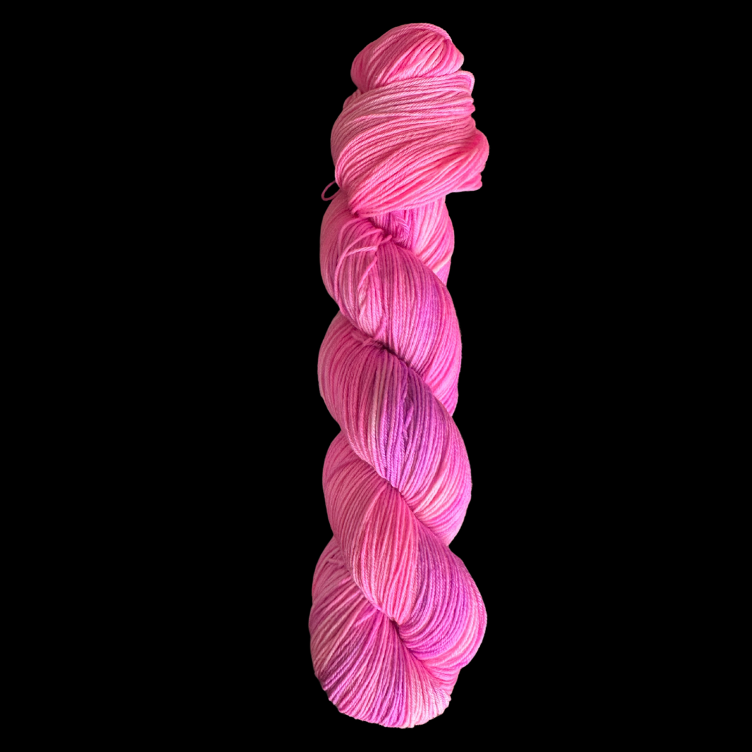 Bright Pink and Purple Variegated Hand Dyed Sock Yarn - One of a Kind