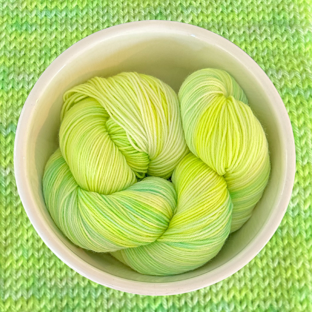 Lime Sherbet - A variegated hand dyed yarn