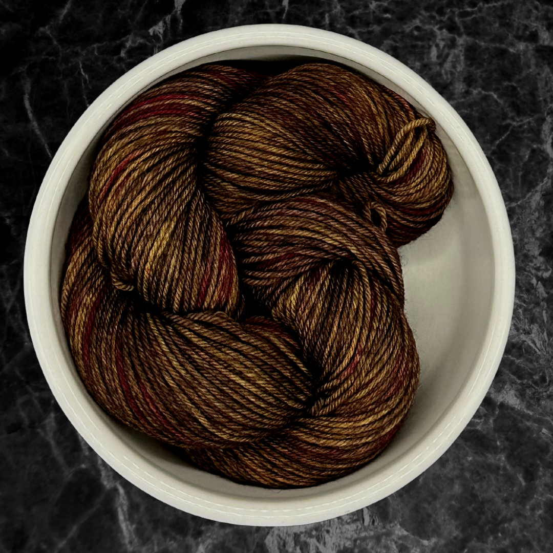 Brown, Amber, and Red DK Hand Dyed Yarn - One of a Kind
