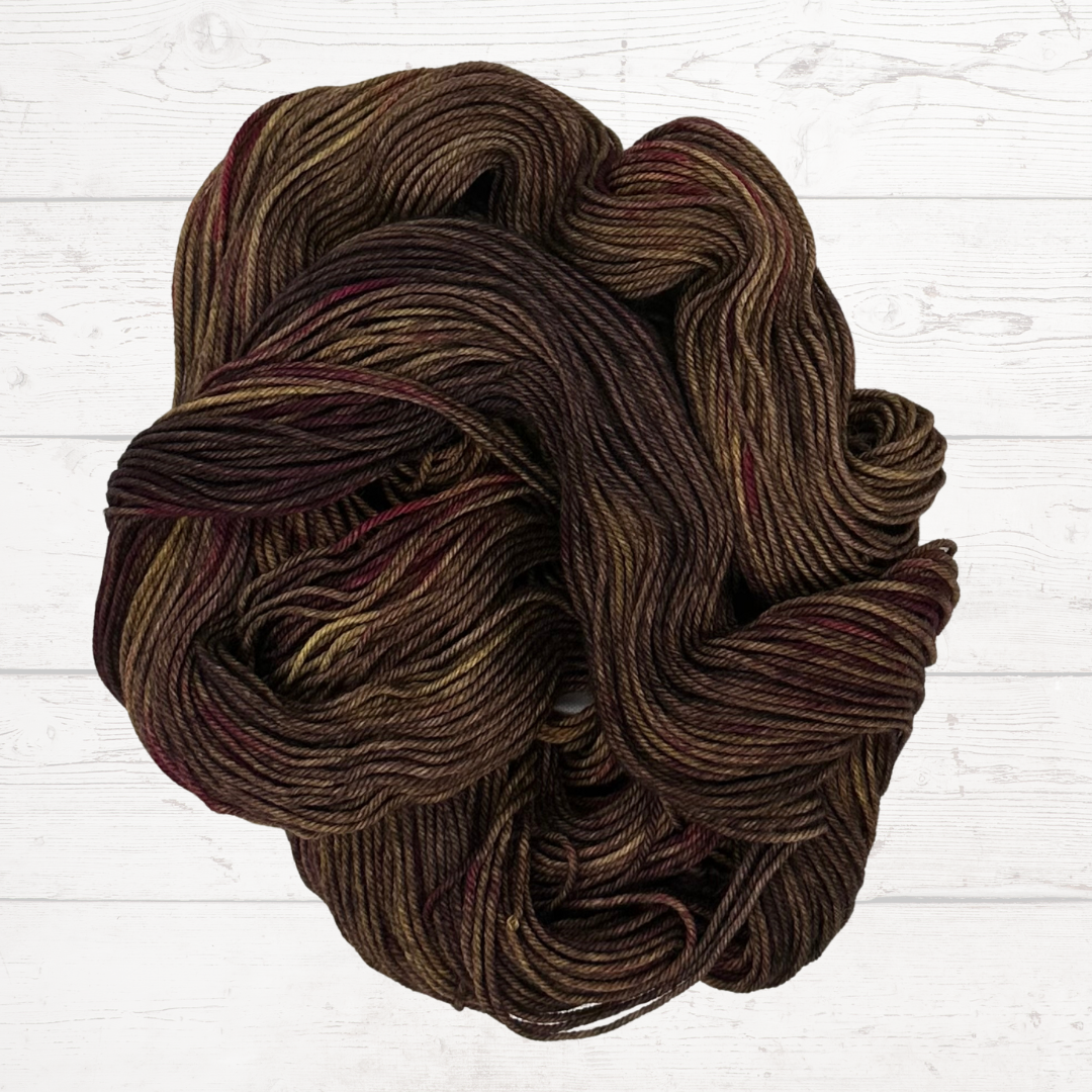 Brown, Amber, and Red DK Hand Dyed Yarn - One of a Kind