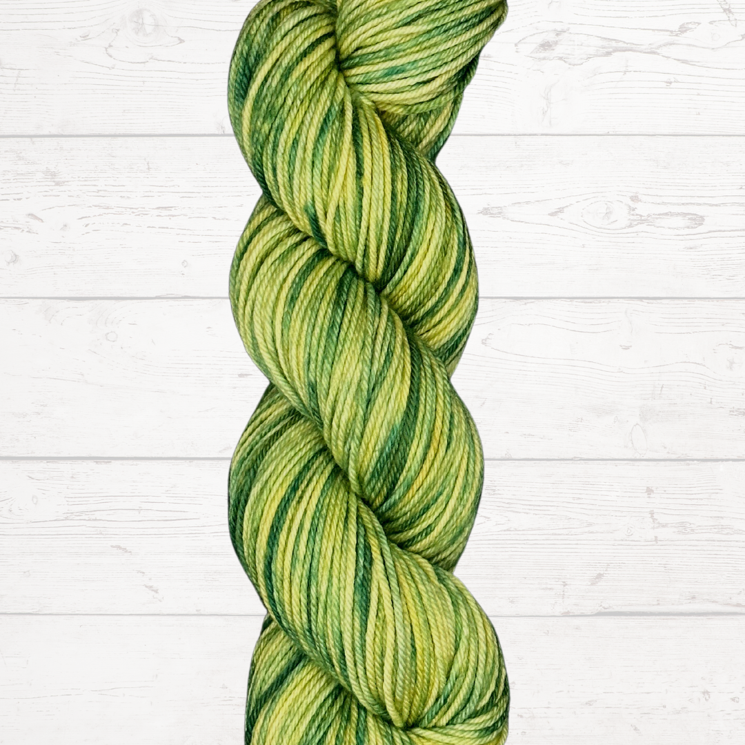 Green and yellow DK hand dyed yarn - One of a kind