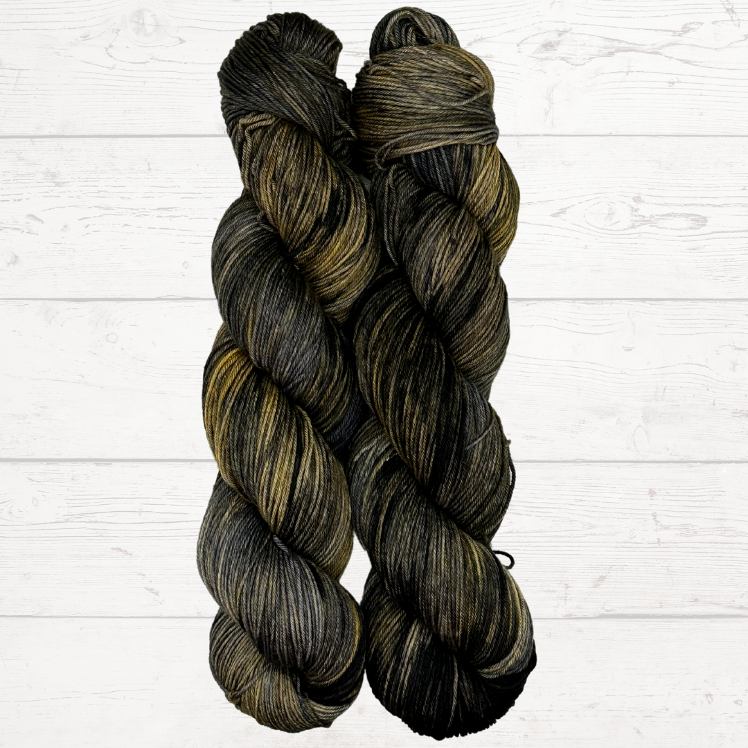 Grey and Bronze Steampunk Hand Dyed Yarn - One of a Kind
