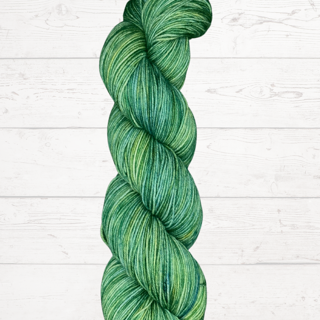 Sage Green and Blue with Yellow Hand Dyed Yarn - One of a Kind