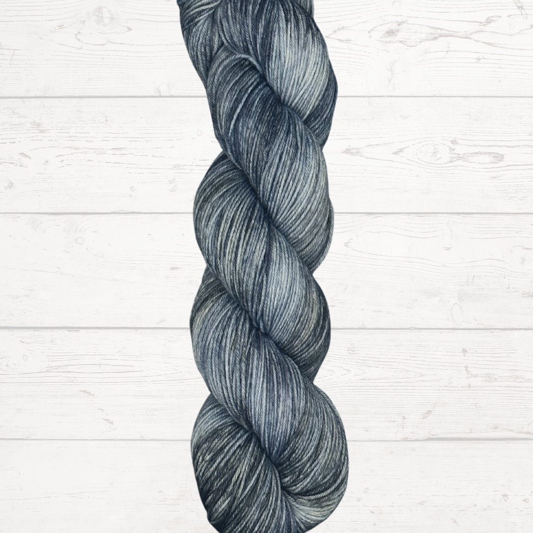 Blue and Grey Hand Dyed Yarn - One of a Kind