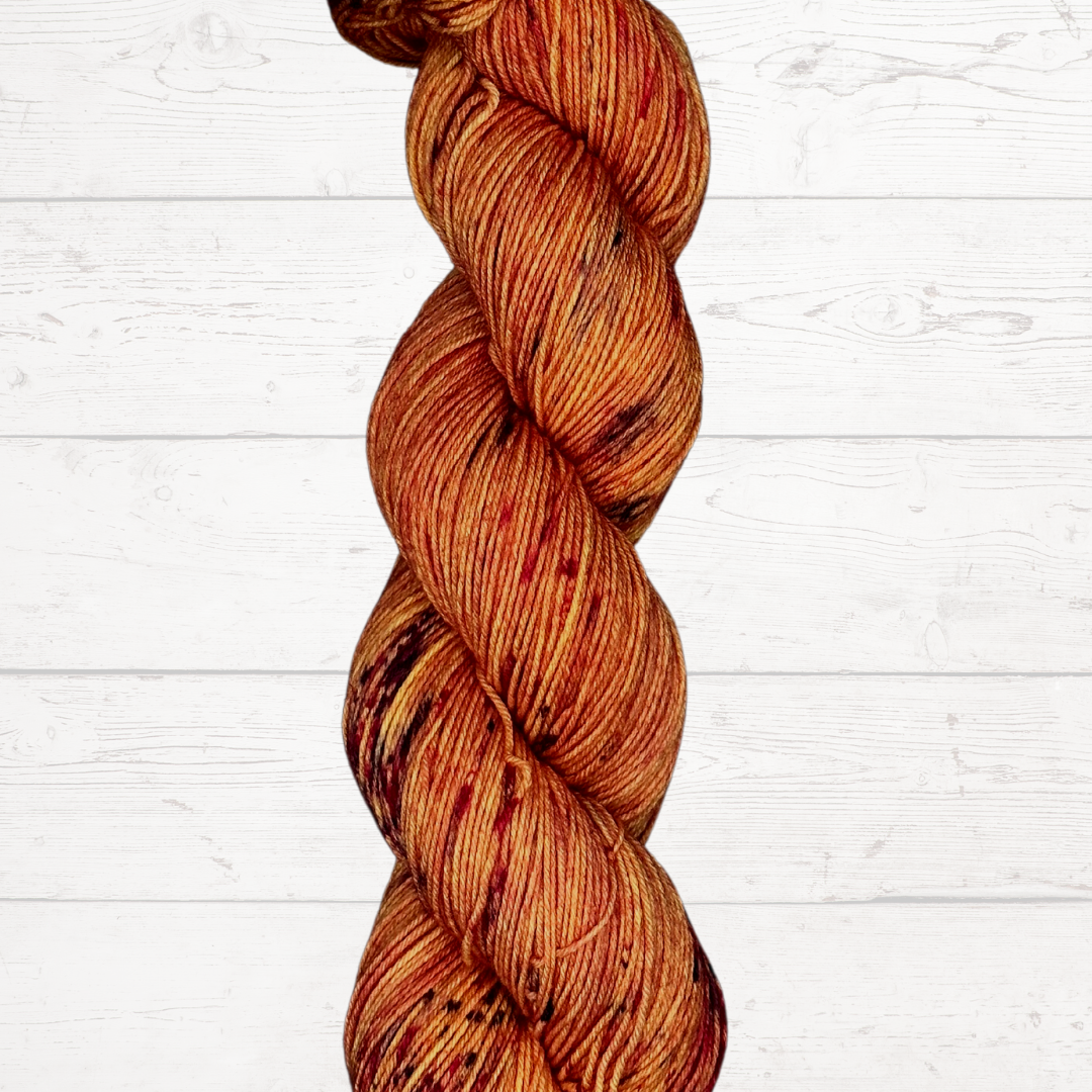 Orange Spice Hand Dyed Yarn - One of a Kind