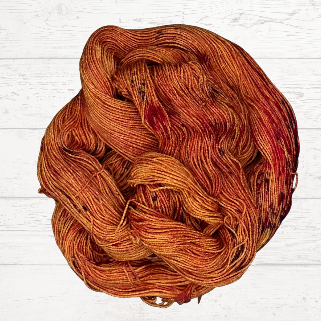 Orange Spice Hand Dyed Yarn - One of a Kind