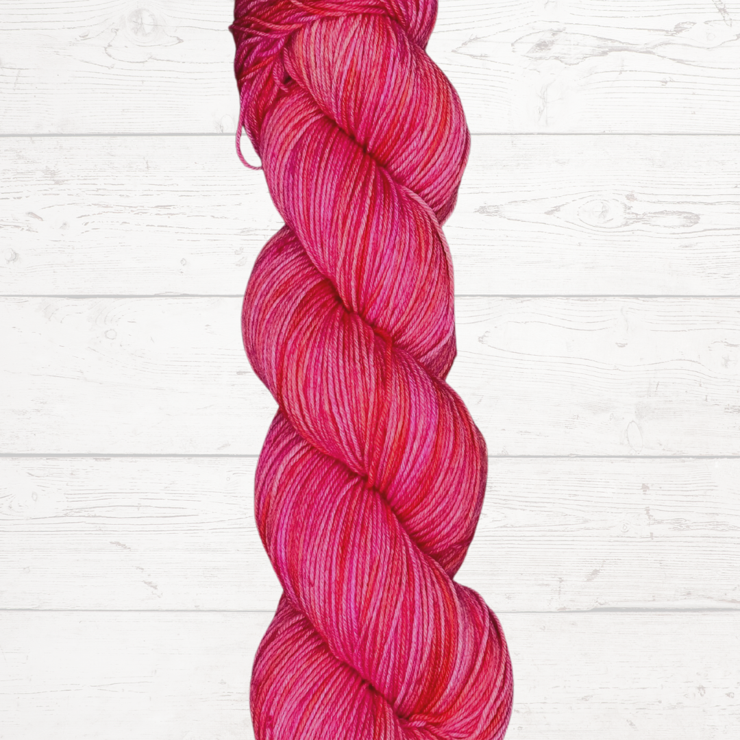 Pink, Orchid, and Orange Hand Dyed Yarn - One of a Kind