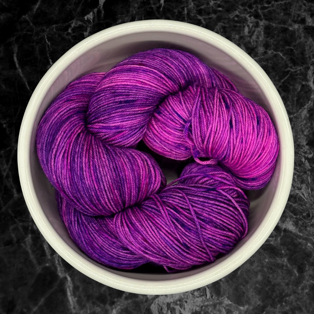 Purple and Fuchsia Variegated Hand Dyed Sock Yarn - One of a Kind