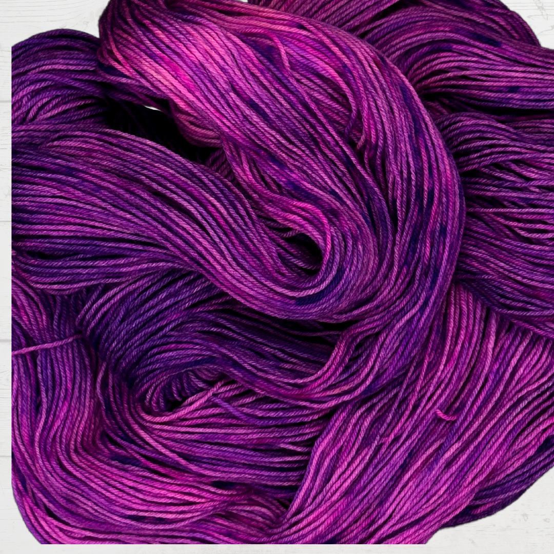 Purple and Fuchsia Variegated Hand Dyed Sock Yarn - One of a Kind
