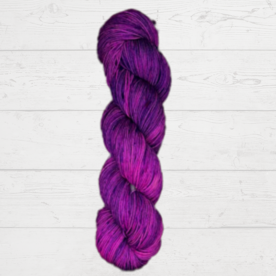 Purple and Fuchsia Variegated Hand Dyed Sock Yarn - One of a Kind