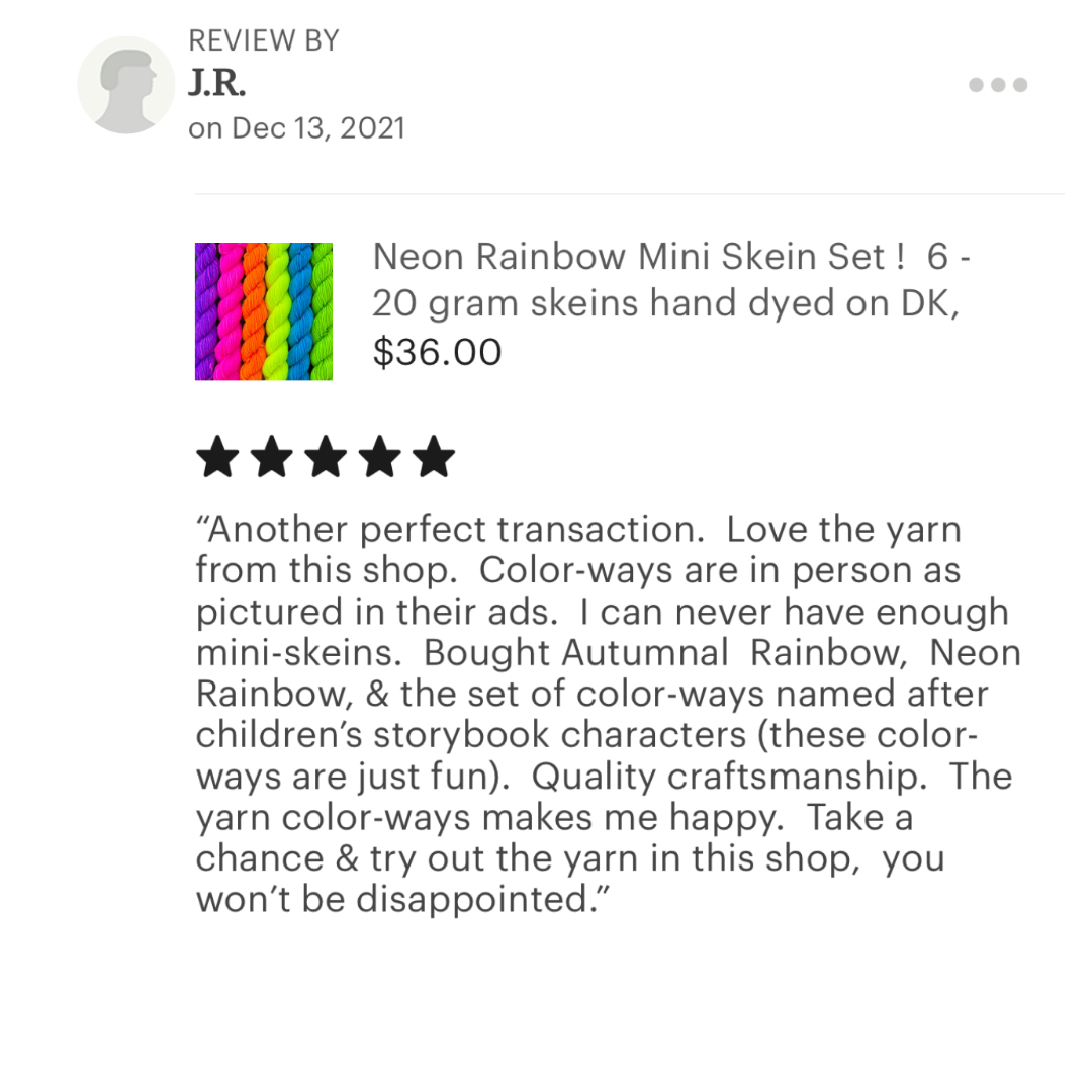 Etsy review neon rainbow