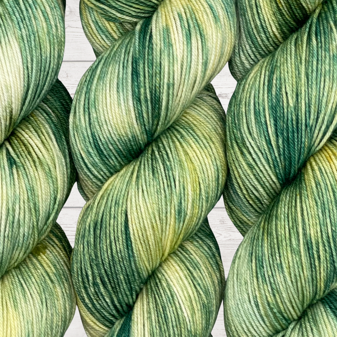 Hand dyed yarn in Meadow