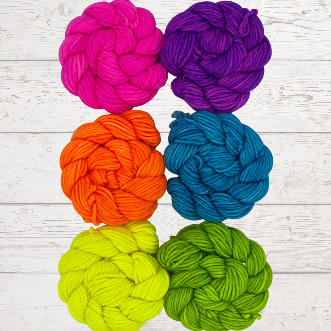 Mini skein set neon rainbow