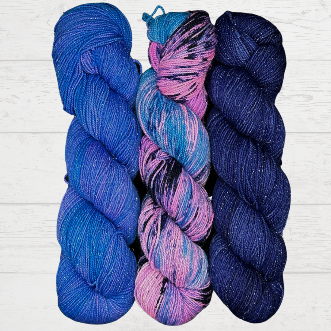 3 Skein Yarn Bundle - Blue Horse