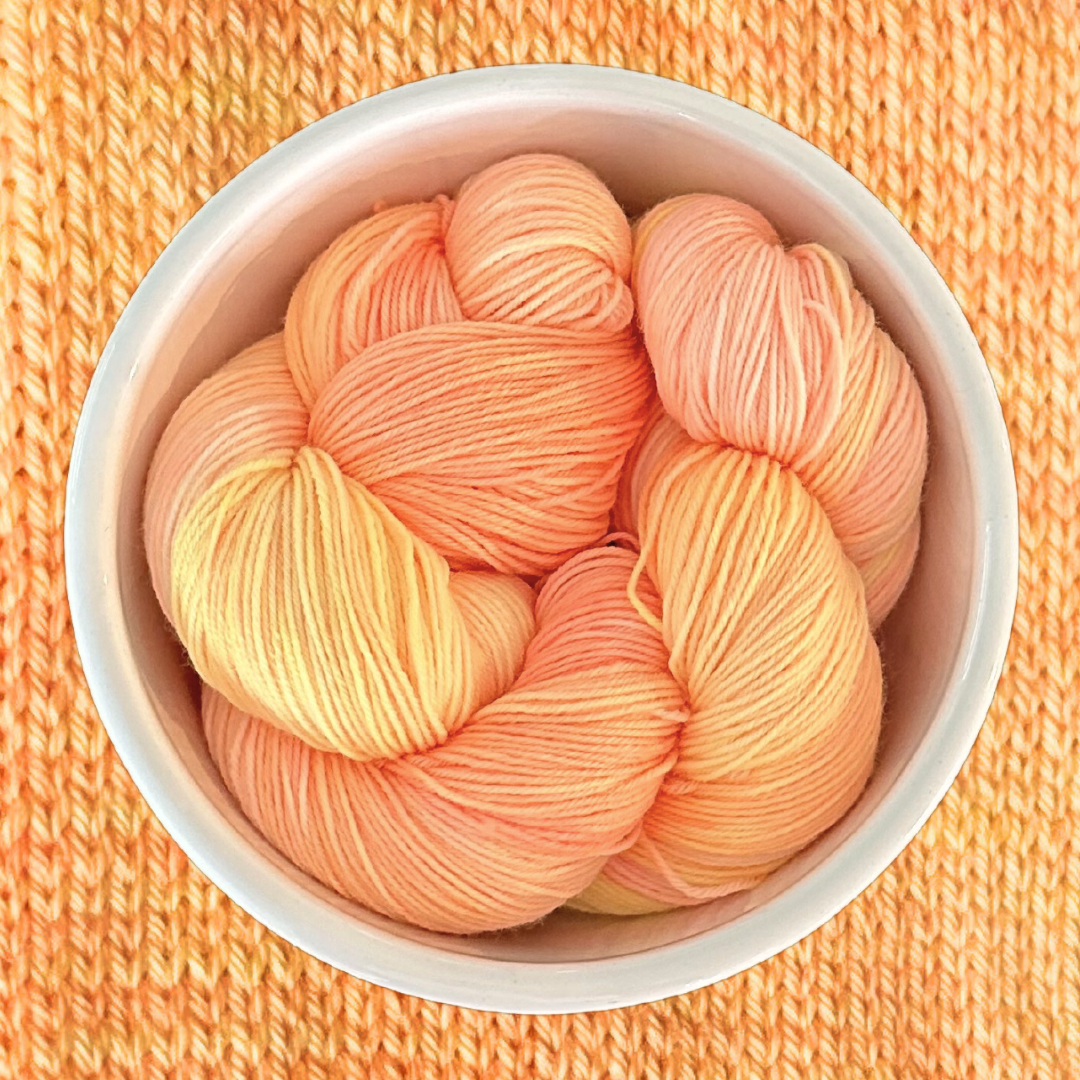 Orange Sherbet - A variegated hand dyed yarn