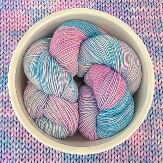 Cotton Candy - A variegated hand dyed yarn
