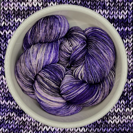 Concord Grape - A variegated hand dyed yarn