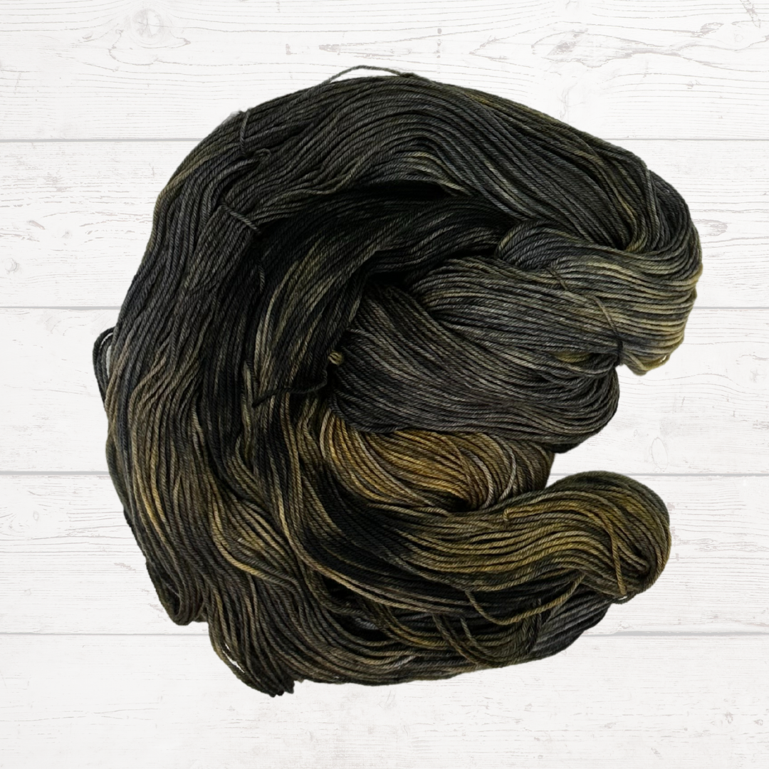 Grey and Bronze Steampunk Hand Dyed Yarn - One of a Kind