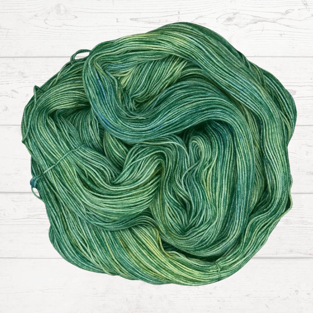 Sage Green and Blue with Yellow Hand Dyed Yarn - One of a Kind