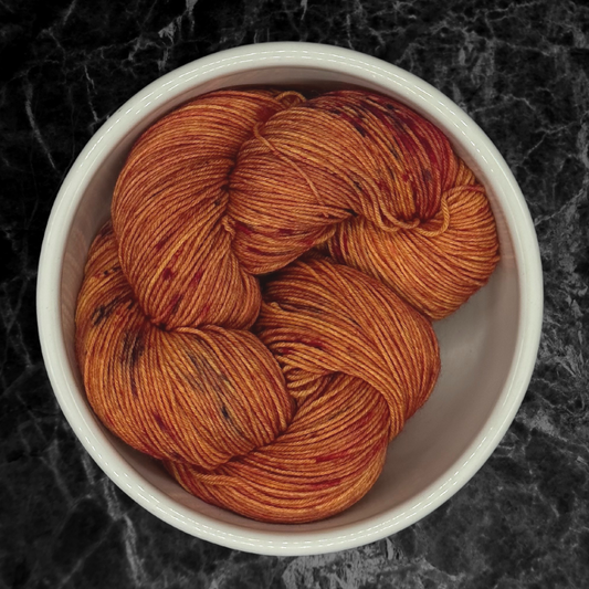 Orange Spice Hand Dyed Yarn - One of a Kind