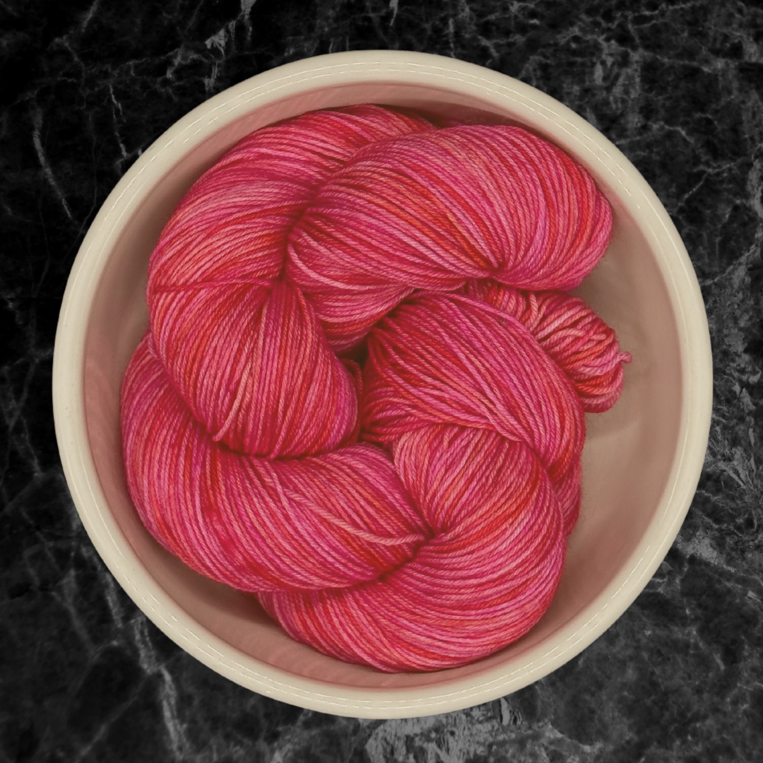 Pink, Orchid, and Orange Hand Dyed Yarn - One of a Kind