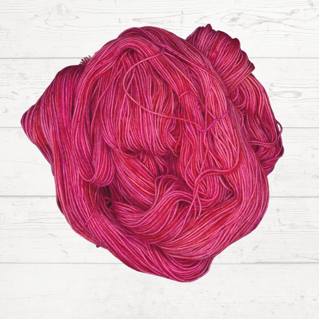 Pink, Orchid, and Orange Hand Dyed Yarn - One of a Kind