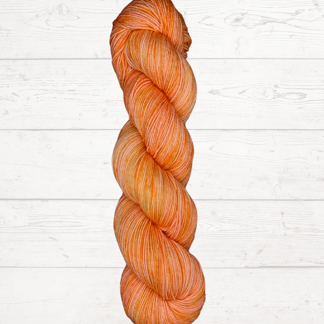 Melon Orange and Yellow Hand Dyed Yarn - One of a Kind