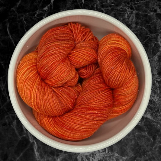Spicy Variegated Hand Dyed Sparkle Sock Yarn - One of a Kind