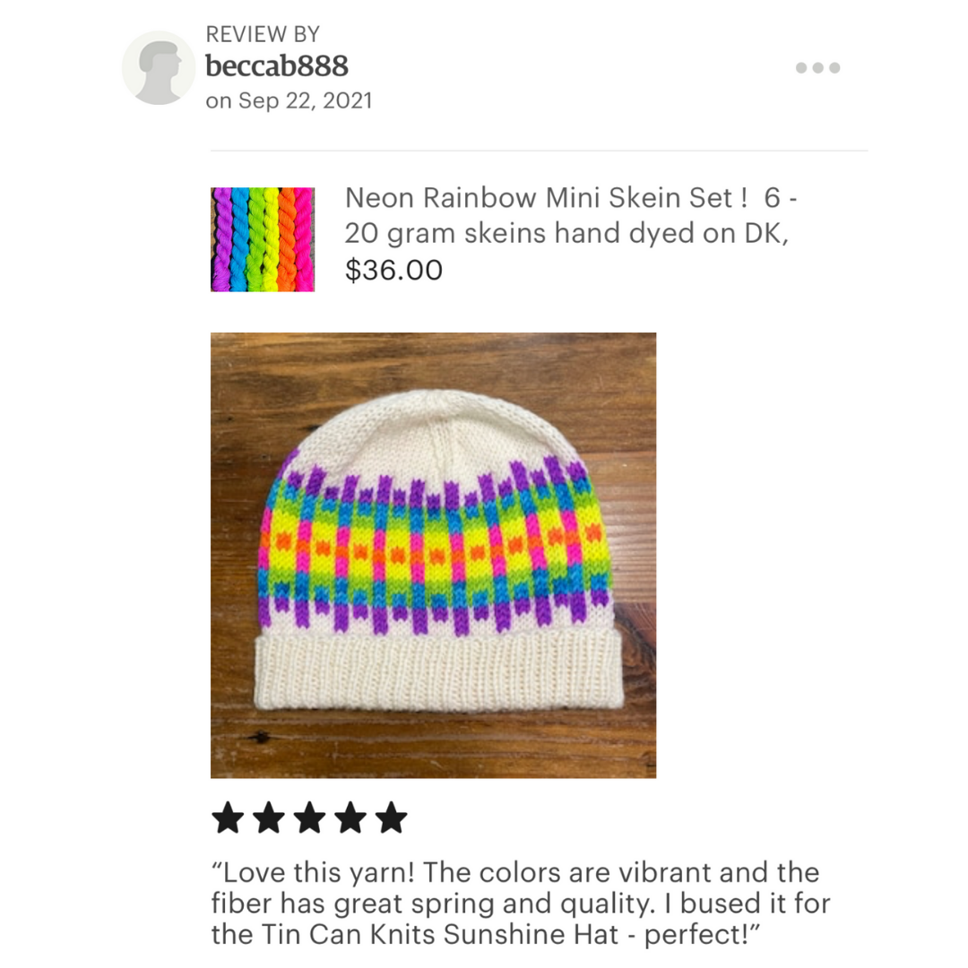 Etsy review neon rainbow