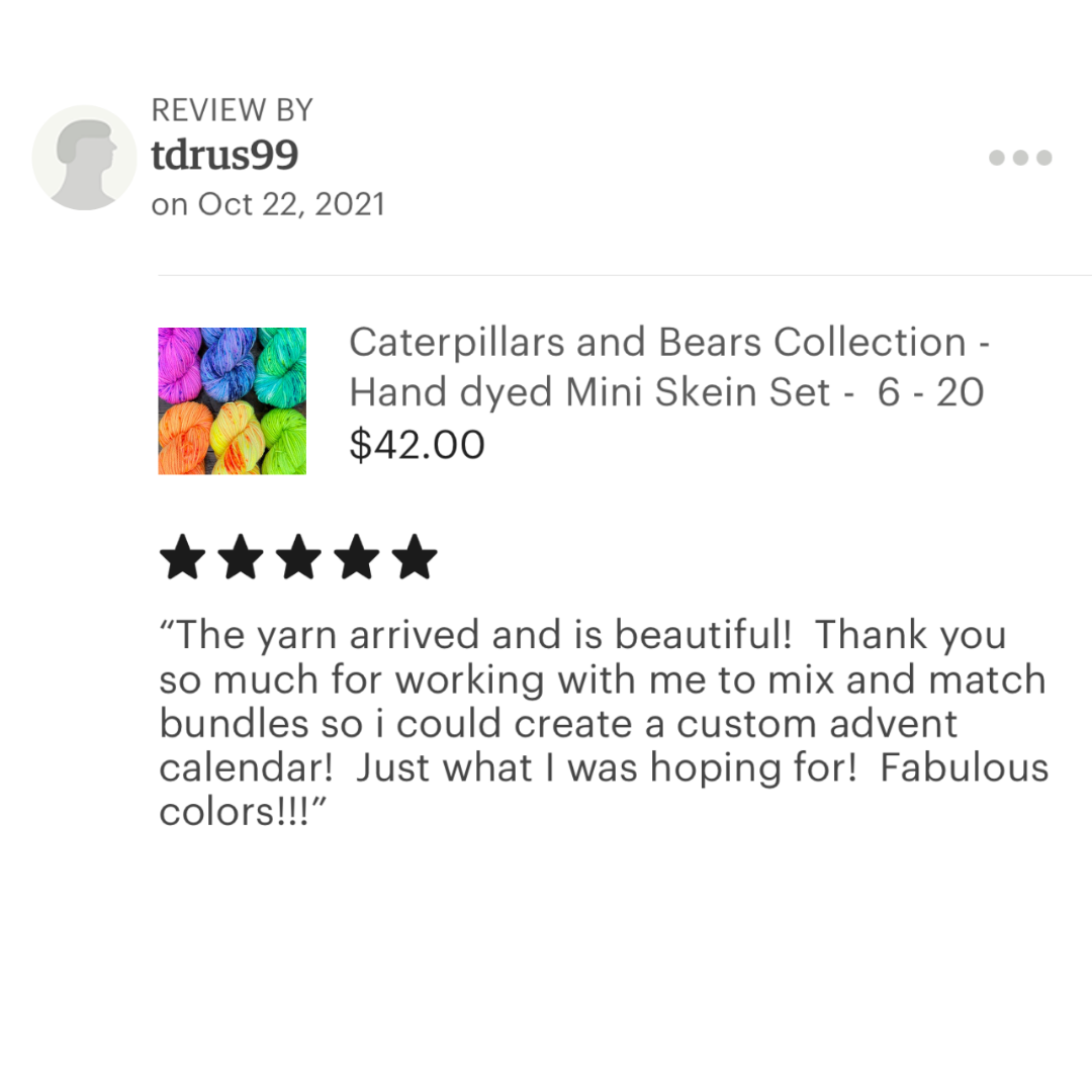 Etsy review - caterpillars and bears