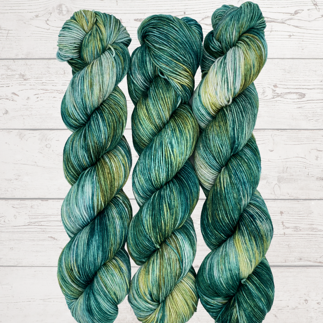 Hand dyed yarn, Colourway: Sage