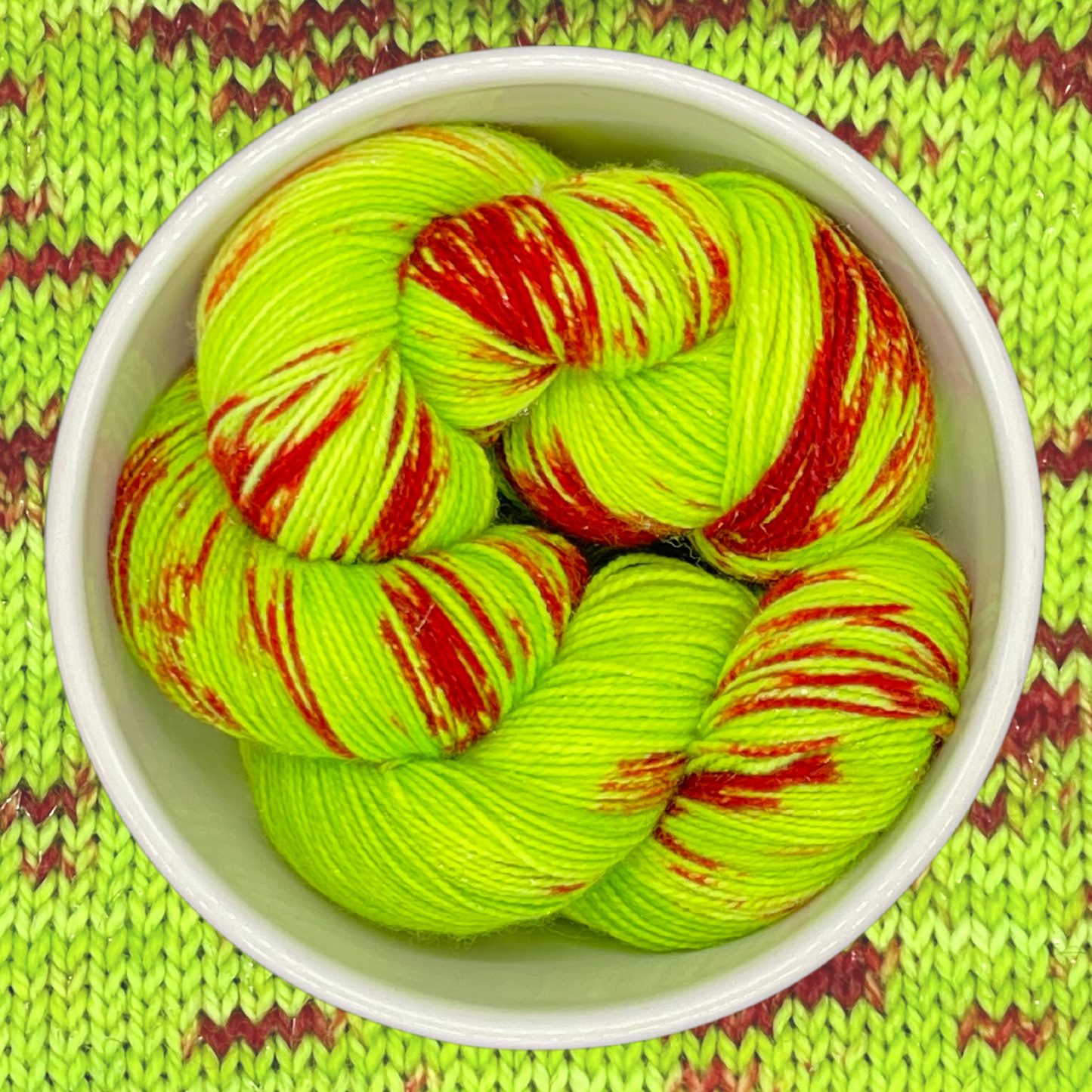 Mr. Grinch - A variegated hand dyed yarn