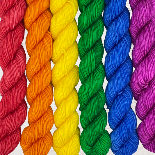 Prismatic rainbow mini skein set